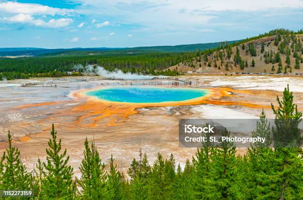 Grand Prismatic Spring Yellowstone Wyoming Stock Photo - Download Image Now - Yellowstone National Park, Wyoming, Cody - Wyoming
