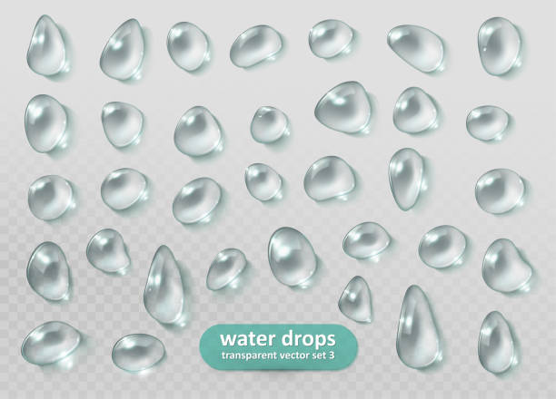 капли воды. реалистичный прозрачный набор. вектор eps - water drop backgrounds macro stock illustrations