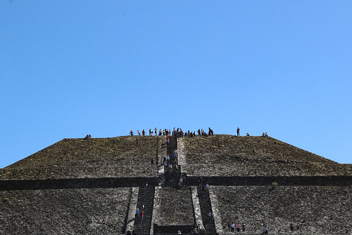 Pyramid of the Sun and Pyramid of the Moon in Teotihuacan, Mexico City, Mexico