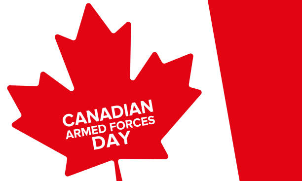 Canadian Armed Forces Day. National holiday, celebrated annual in June. Canada flag. Maple leaf design. Special tribute to the men and women of the Armed Forces. Poster, card, banner and background Canadian Armed Forces Day. National holiday, celebrated annual in June. Canada flag. Maple leaf design. Special tribute to the men and women of the Armed Forces. Poster, card, banner and background canada day poster stock illustrations