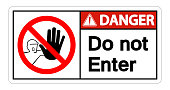 Danger Do Not Enter Symbol Sign Isolate On White Background,Vector Illustration