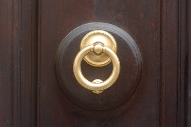 istock vintage golden knob with knocking ring 1152292537
