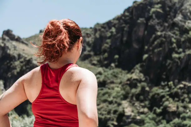 girl explore sierra nevada at summer