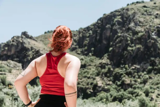 girl explore sierra nevada at summer