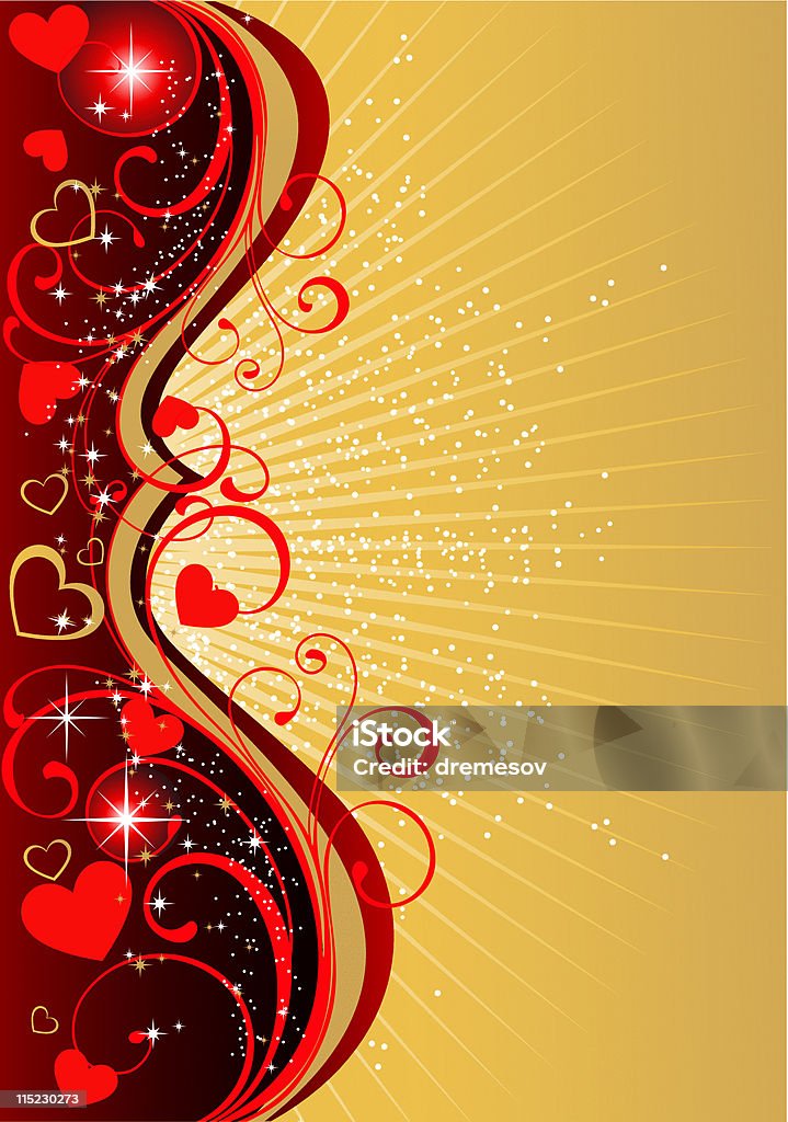 golden Valentine's Day background Backgrounds stock vector