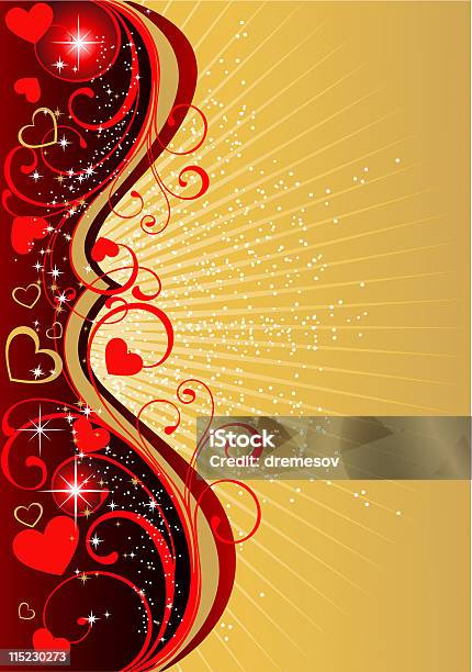 Golden Valentines Day Background Stock Illustration - Download Image Now - Backgrounds, Beauty, Color Image