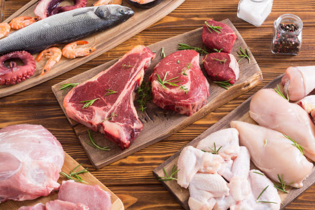 istock Assortment of meat and seafood 1152307819