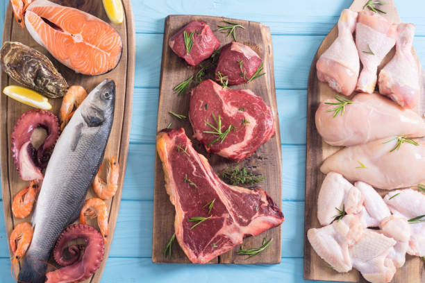 istock Assortment of meat and seafood 1152307831