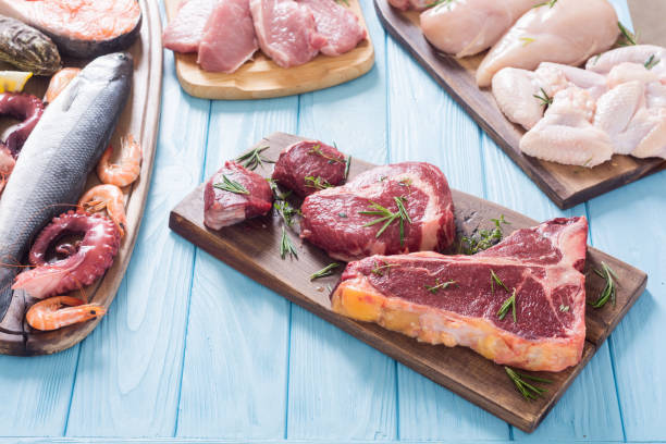 istock Assortment of meat and seafood 1152307839