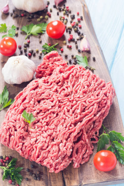 istock Raw minced beef meat with spices and herbs 1152307961