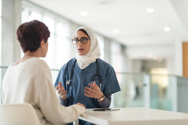 istock Muslim surgeon consults female patient 1152309948