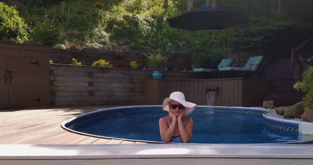 istock Attractive Female Relaxing in a Swimming Pool 1152312625