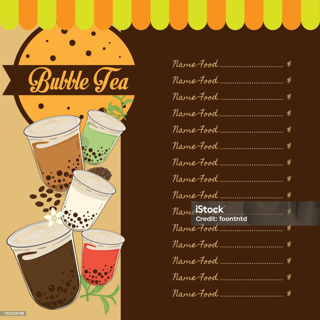 Bubble Tea Menu Template Bubble Tea Menu Template