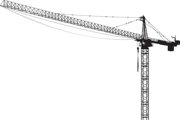 Construction Crane Silhouette Vector silhouette of a construction crane. engineer silhouettes stock illustrations