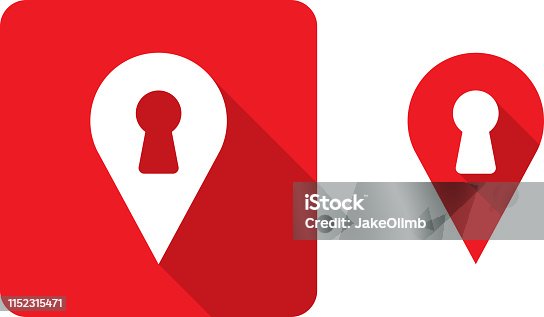 istock Locations Marker Keyhole Icon Silhouette 1152315471