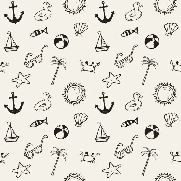 Vector illustration of Hand Drawn Seamless Pattern