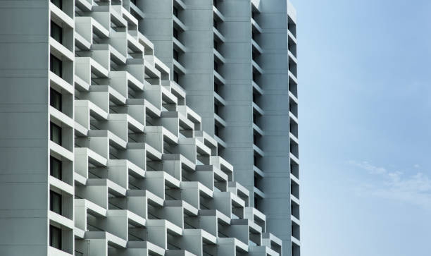 urban building terrace balcony facade in singapore city core area