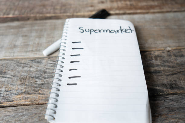 istock Supermakert list blank written with black marker on  notebook 1152329338