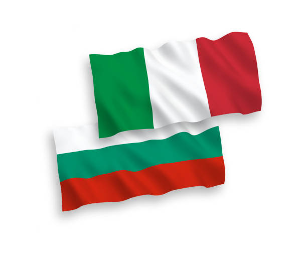 istock Flags of Italy and Bulgaria on a white background 1152331766