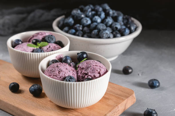 istock Ice-cream with blueberry and mint 1152333399