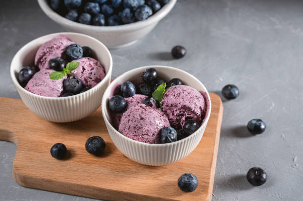 istock Ice-cream with blueberry and mint 1152333403