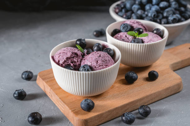 istock Ice-cream with blueberry and mint 1152333408