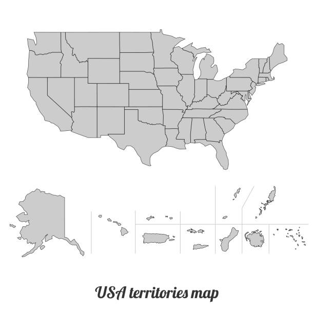 karte der usa - samoa stock-grafiken, -clipart, -cartoons und -symbole