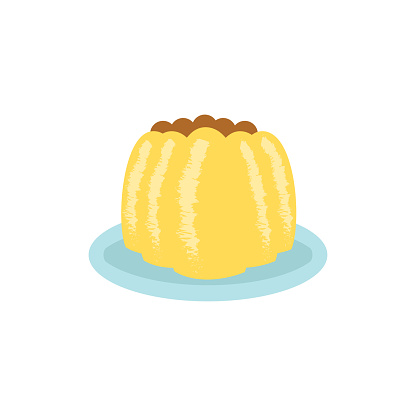 Pound cake, vector illustration is isolated on white background. Lekach - jewish holiday cake. Cake is in flat, cartoon style. EPS10