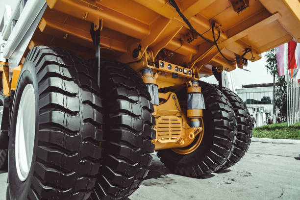 istock Cargo tires new at the exhibition 1152341366
