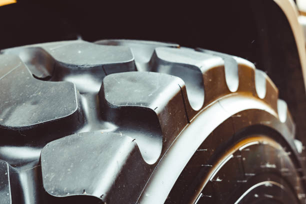 istock Cargo tires new at the exhibition 1152341399