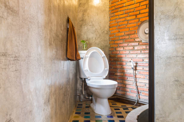 istock Flush Toilet in Country Loft Interior Design Room 1152345994