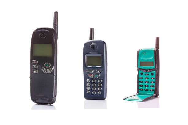 istock Old retro mobile phones isolated on white background 1152347785