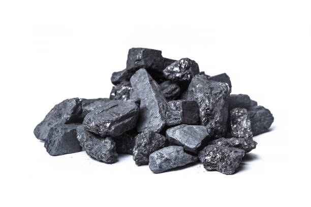 istock Natural wood charcoal Isolated on white 1152349033