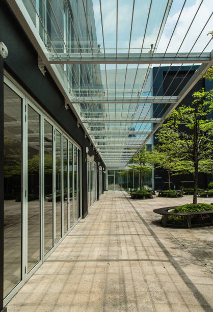 istock bright glass canopy street corridor perspective 1152349643