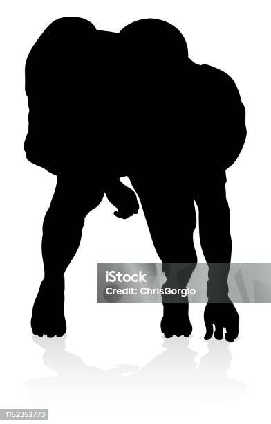 American Football Player Silhouette Stock Illustration - Download Image Now - Adult, Adults Only, American Culture