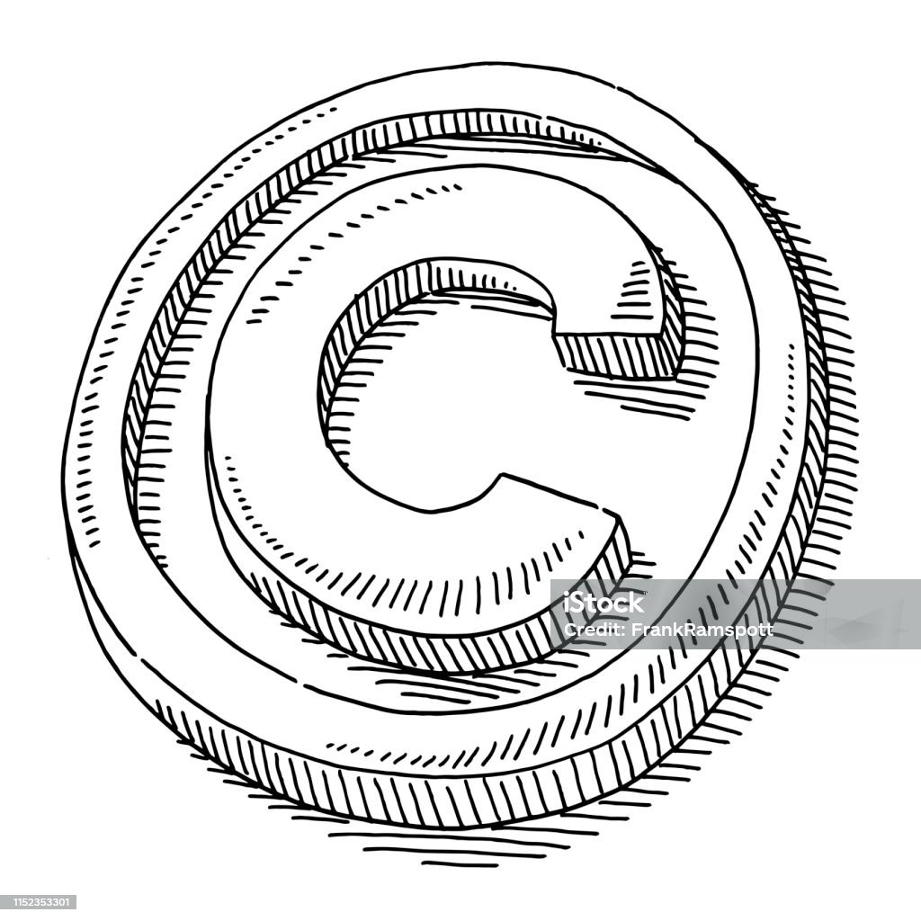 Copy Right Drawing Copyright Sign Drawing Stock Illustration - Download Image Now - Letter ...