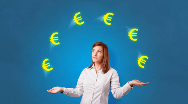 istock Person juggle with euro symbol 1152354601
