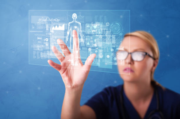 istock Person touching full body analyze concept 1152355706