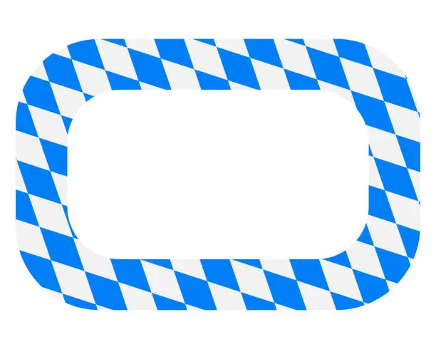 Vector illustration of Bavarian flag as quadrat on white