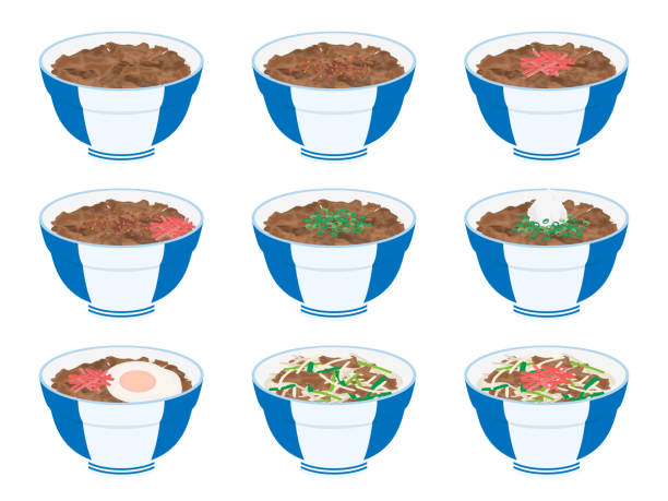 ภาพประกอบสต็อกที่เกี่ยวกับ “ชามเนื้อ - donburi”