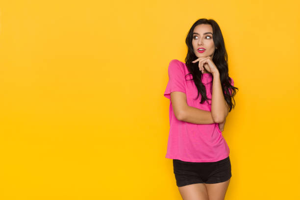 istock Curious Beautiful Woman Is Looking Awa 1152361040