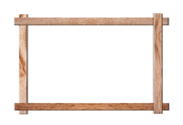 istock Close-Up Of Wooden Frame Against White Background 1152362417