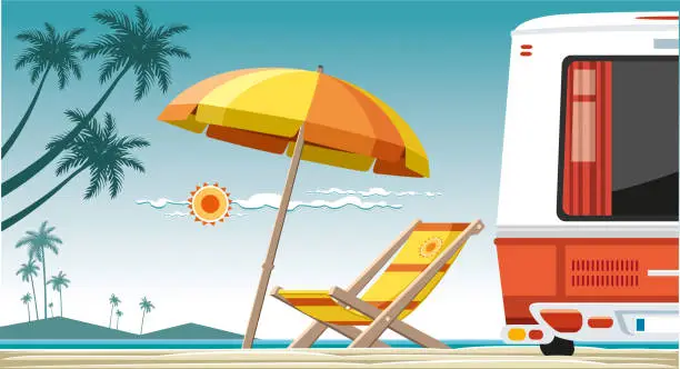 Vector illustration of Beach view