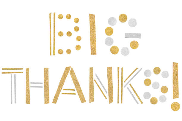 istock Big thanks text paper cut on white background 1152367271