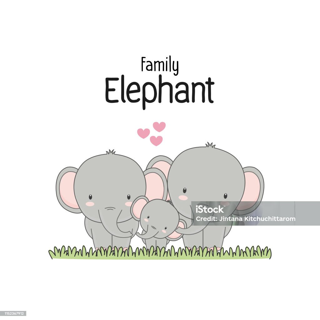 Elephant Family Father Mother and baby. Elephant Family Father Mother and baby. Vector illustration. Animal stock vector