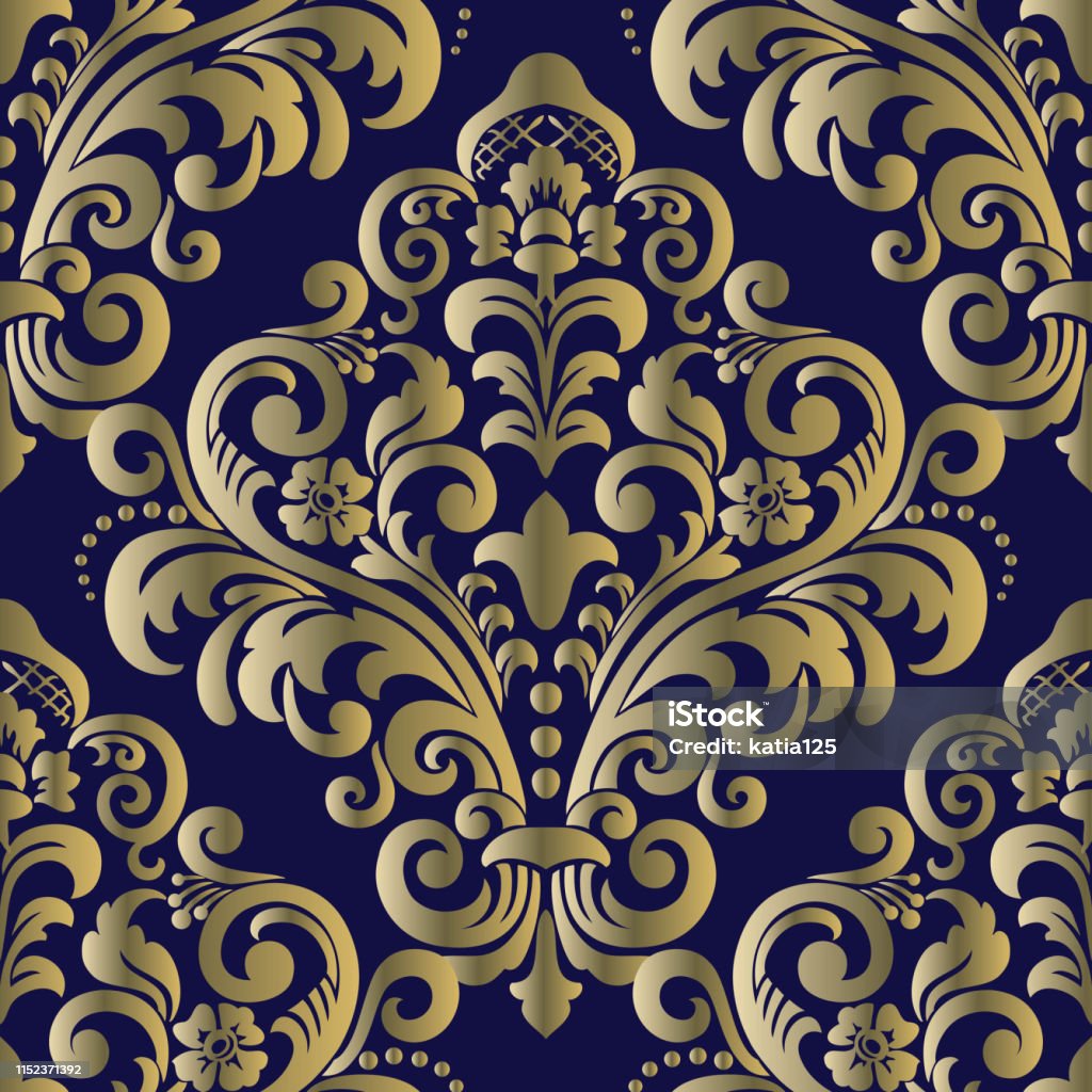 Vector vintage floral seamless pattern element. Damask wallpaper. Damask seamless pattern for design. Vector Illustration Abstract stock vector