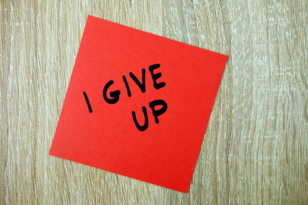 istock Text I give up written on red sticker 1152372158