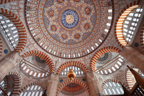 dôme de la mosquée selimiye, edirne, turquie - large dome photos et images de collection