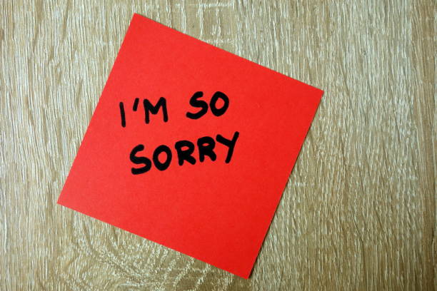 istock Text I am so sorry written on red sticker 1152375350