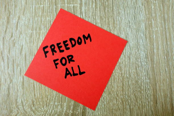 istock Text freedom for all written on red sticker 1152375497